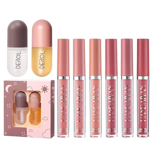 DEROL Lip Plumper Set,Natural Lip Plumper Gloss