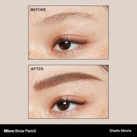 Morphe Micro Dual Eyebrow Pencil - Dual-Ended Brow Pencil Featuring a Retractable, Ultra-Precise, Pointed Tip - Richly Pigmented, Smooth-Gliding, Long-Lasting Wax Formula - Mocha (0.003 oz)