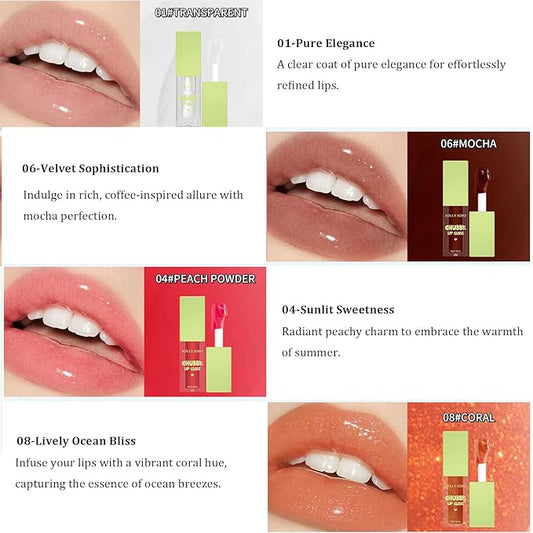 Lip Glow Oil - Hydrating Lip Oil Tinted, Long Lasting Plumping Lip Balm Lip Care Moisturizing Lip Gloss (# 6)