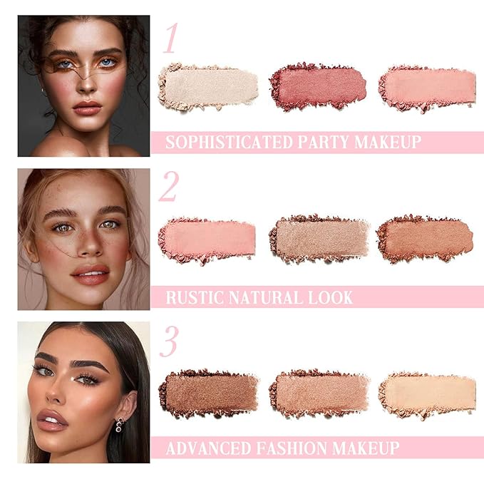 Coosa Blush Palette, Highlighter Contour Makeup Palette, Blush & Cheeks