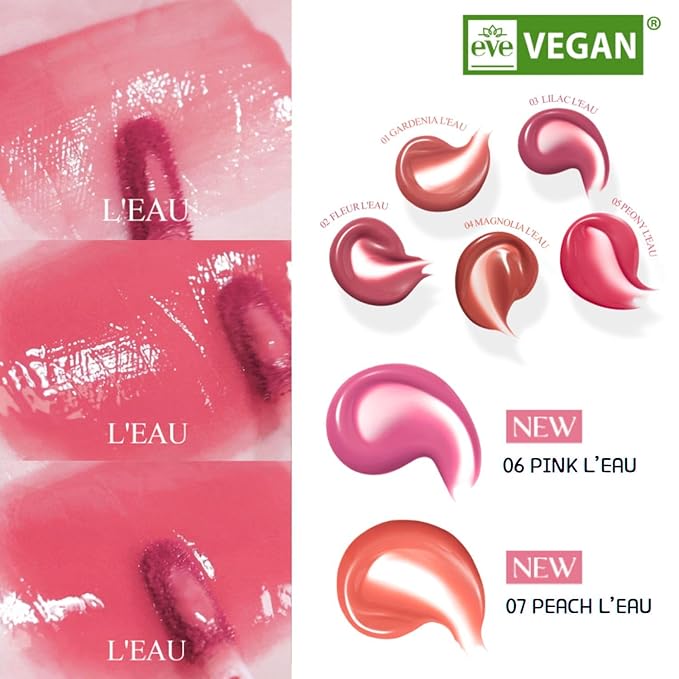 BBIA L’EAU Tint – Glossy & Glow Lip Stain, Watery Lip Tint, Non-Sticky, High Shine Finish, Long-lasting, Moisturizing, Lightweight, Natural, Daily Use, Vegan, Korean Lip Makeup (03 LILAC L'EAU)