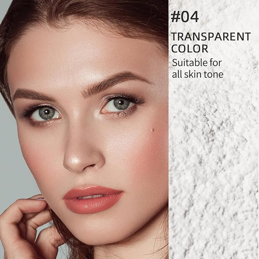 Erinde White Translucent Matte Setting Powder with Puff,