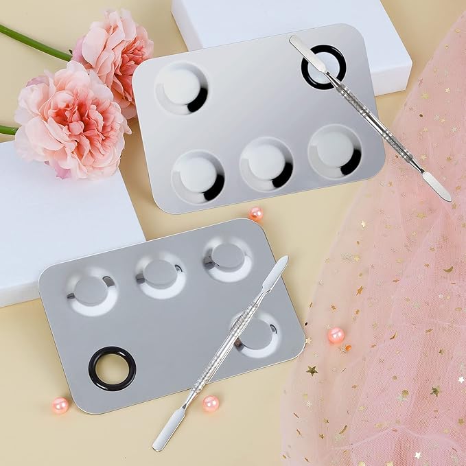 Upgrade Mixing Makeup Palette, Stainless Steel Cosmetic Palette
