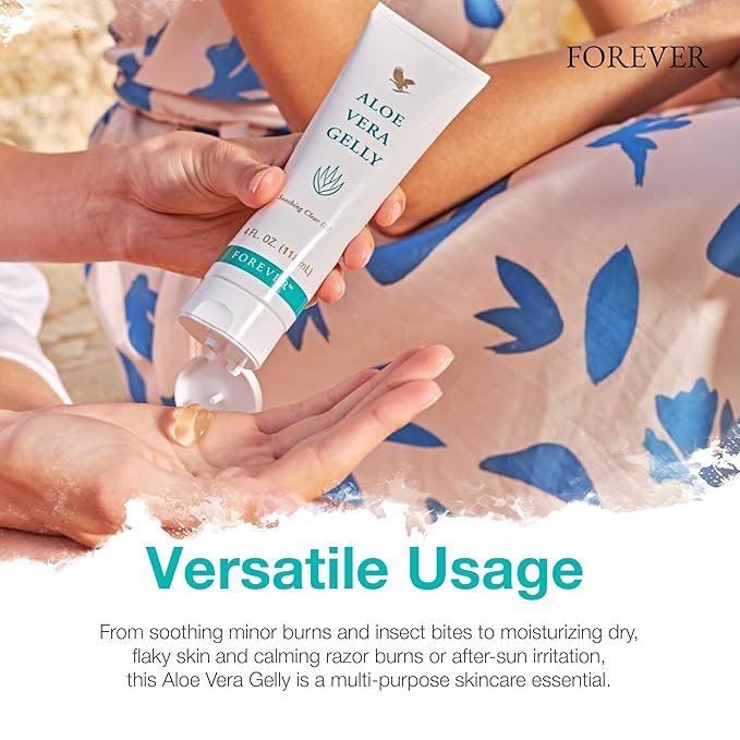 Forever Living Aloe Vera Gelly - Pure Aloe Gel - Soothing and Moisturizing Skin - Non-Staining & Fast-Absorbing - Vegan & Gluten-Free - 4 fl oz