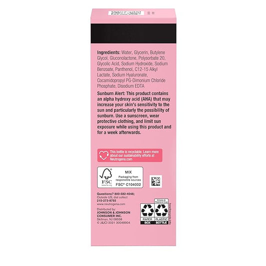 Neutrogena Skin Perfecting Daily Liquid Facial Exfoliant with 7% AHA/PHA Blend + HA to Smooth, Exfoliate & Replenish Dry Skin, Leave-On Face Exfoliator, Oil- & Fragrance-Free, 4 fl. oz