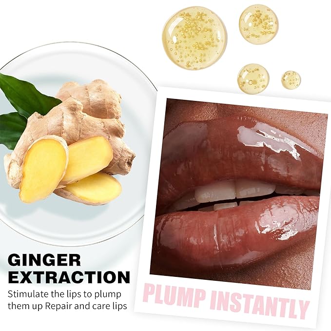 Lip Plumping Lip Gloss, High-Shine & Volumizing Lip Plumping Lip Glass Mirror Lip Glaze Lip Makeup, Long-lasting moisturizing Plump & Pout Lip Lip Gloss for Women (#06)