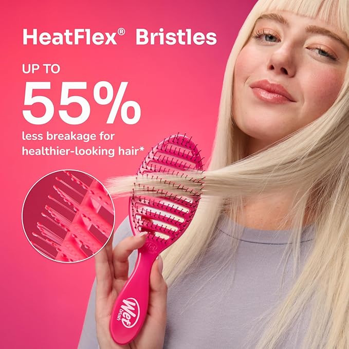 Wet Brush Speed Dry Hair Brush - Splatter (Color Wash) - Vented Design and Ultra Soft HeatFlex Bristles Are Blow Dry Safe With Ergonomic Handle Manages Tangle and Uncontrollable Hair - Pain-Free