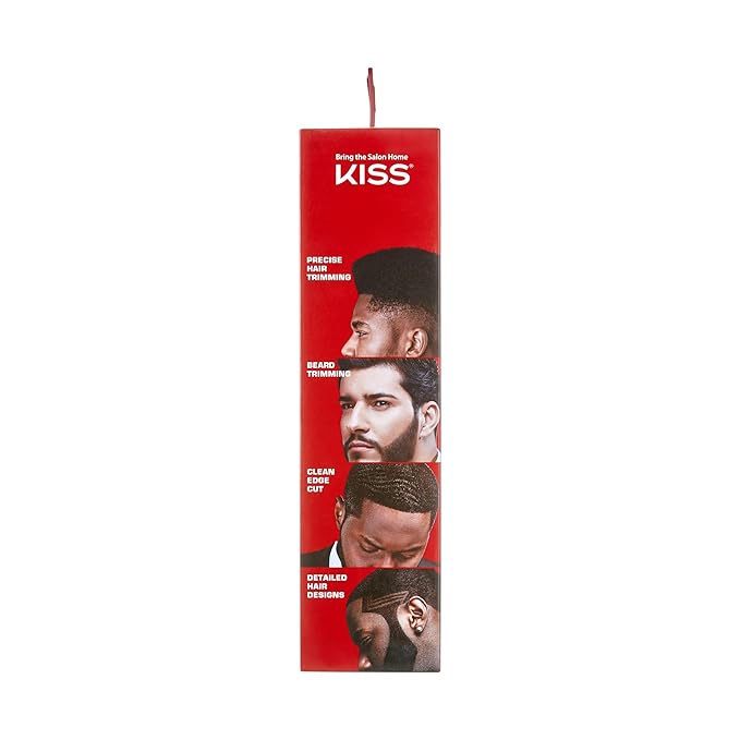 KISS Precision Blade Cordless Trimmer with Stainless Steel T-Blade, Powerful High-Torque, High-Speed Motor, 3 Blade Guard Attachments & Blade Cover, USB Cable & Long-Lasting Lithium Ion Battery