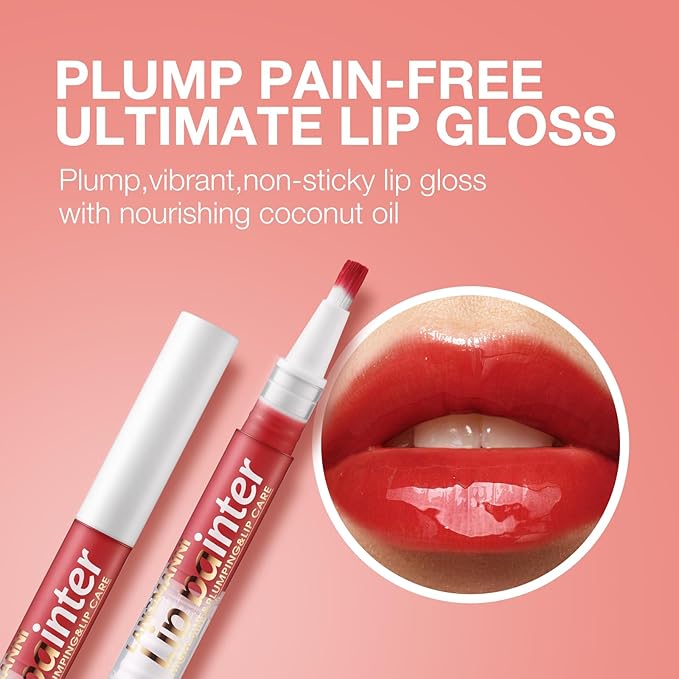 Hydrating Glow Lip Oil Gloss, High Pigment Red Lip