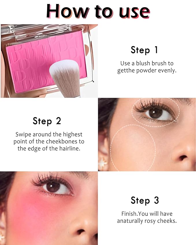 Powder Blush Palette, Matte Powder Makeup Blush for Enhancing -#Rosewood