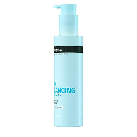 Neutrogena Skin Balancing Purifying Gel Cleanser with 2% Polyhydroxy Acid (PHA), Softening Face Wash for Normal & Combo Skin, Paraben-Free, Soap-Free, Sulfate-Free, 6.3 oz