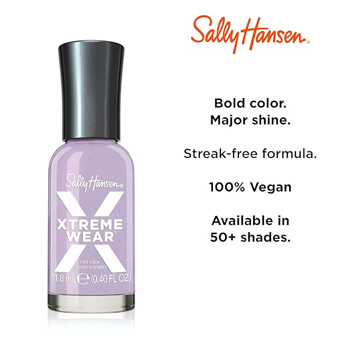 Sally Hansen Xtreme Wear, Lavender Skies, Nail Polish, Doesn't Chip, Beautiful Colors, Long Lasting, Fade Resistant, Easy to Apply, 0.4oz (Pack of 3)