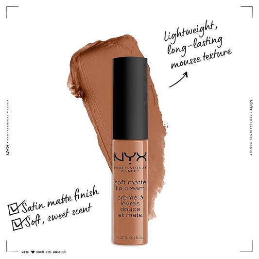 NYX PROFESSIONAL MAKEUP Soft Matte Lip Cream, Lightweight Liquid Lipstick - London (Mid-Tone Beige)