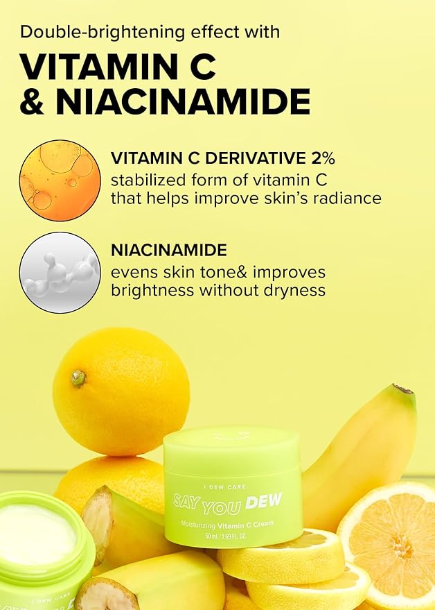 I DEW CARE Vitamin C Face Moisturizer - Say You Dew | Korean Skin Care Routine Panthenol, Niacinamide, Non-irritating, Hydrate and Illuminate Glass Smoother Skin, Mother's Day, 1.69 FL Oz