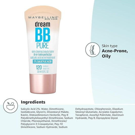 Maybelline Dream Pure Skin Clearing BB Cream, 8-in-1