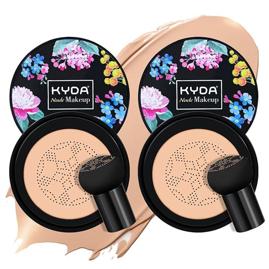 Ownest 2 Pcs Mushroom Head Air Cushion BB Primer-Buff Beige