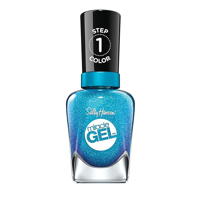 Sally Hansen Miracle Gel™, Flash-ionista, Long Lasting, Gel-Like Formula, No UV Lamp Needed, Blue Nail Polish