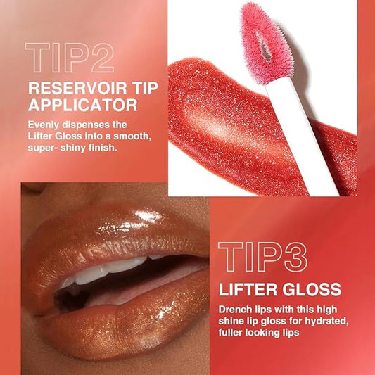 Cherry Red Lip Gloss Lipstick Lip Plumper Gloss Tinted Glitter Lipgloss Moisturizing Lip Balm Lip Oil High Shine And Vegan Plumping Lip Gloss For Women Girls Long-Lasting Dry Lip Care (06# Cherry Red)