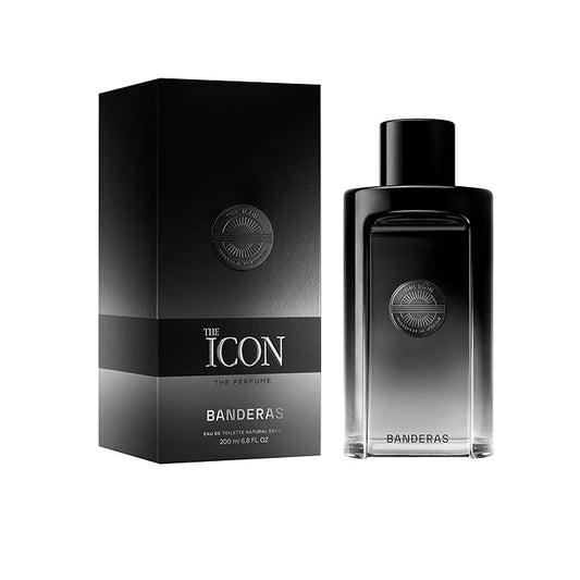 Antonio Banderas Bandera Perfumes - The Icon - Eau de Parfum for Men - Long Lasting - Virile, Elegant, Trendy and Sexy Scent - Wood, Amber, and Sandalwood Notes - Ideal for Special Events - 6.8 Fl Oz