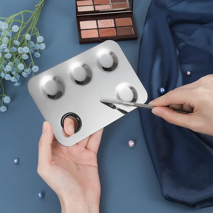 Upgrade Mixing Makeup Palette, Stainless Steel Cosmetic Palette