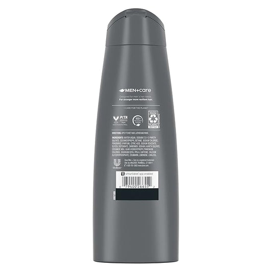 DOVE MEN + CARE Fortifying 2 in 1 Shampoo and Conditioner for Resilient and Thicker Hair Thick and Strong with Caffeine Helps Strengthen Thinning Hair 12 oz, Pack of 6