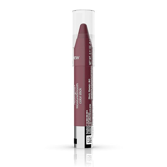 Neutrogena MoistureSmooth Color Stick for Lips, Moisturizing and Conditioning Lipstick with a Balm-Like Formula, Nourishing Shea Butter and Fruit Extracts, 80 Rich Raisin,.011 oz
