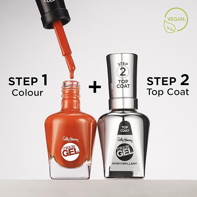 Sally Hansen Miracle Gel™, Matte Top Coat 102, Long Lasting, Gel-Like Formula, No UV Lamp Needed, Clear Nail Polish