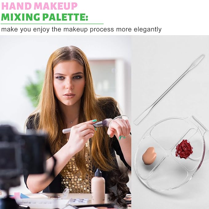 2 Pieces Hand Makeup Mixing Palette Handheld Palette