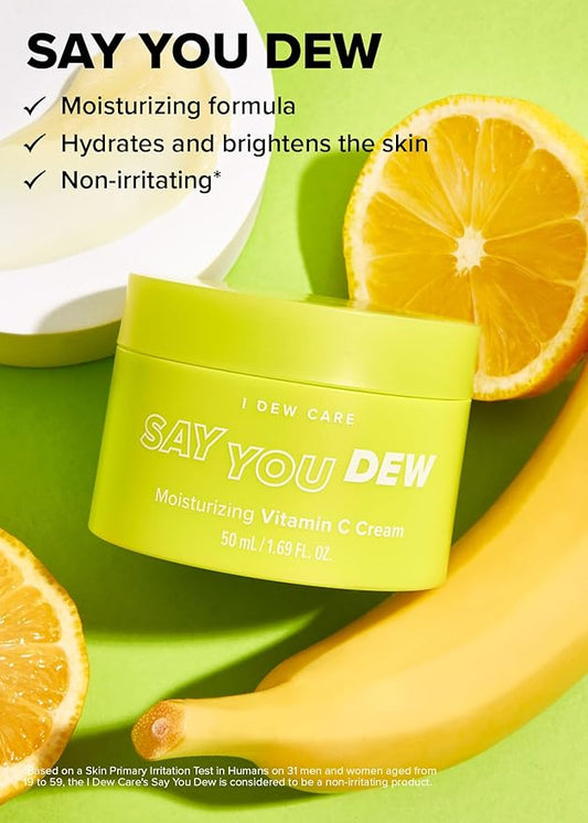 I DEW CARE Vitamin C Face Moisturizer - Say You Dew | Korean Skin Care Routine Panthenol, Niacinamide, Non-irritating, Hydrate and Illuminate Glass Smoother Skin, Mother's Day, 1.69 FL Oz