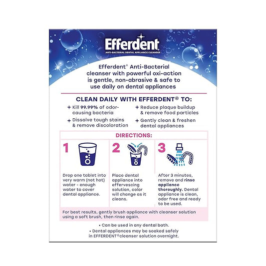 Efferdent Retainer & Denture Cleaner Tablets and Dental Bath, 4 Tablets
