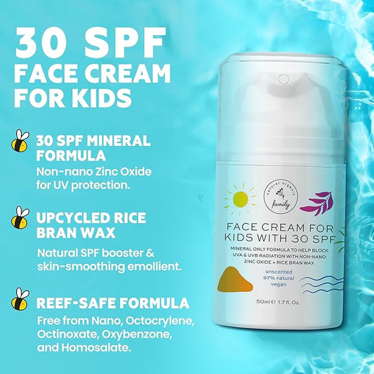 Gentle Face Cream SPF 30 Mineral Face Sunscreen – Lightweight, Non-Greasy Reef-Safe with Zinc Oxide, Niacinamide - Hydrating Botanicals – Broad-Spectrum UV Protection for All Skin Types