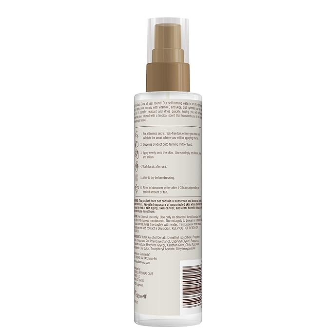 Hawaiian Tropic Aloha Glow Self Tanning Water, 6.4oz | Self Tanner Spray Tan Mist, Fake Tan, Sunless Tanner, Sunless Tanning Spray, Body Bronzer, Skin Bronzer for Women Body, Deep Bronze, 6.4 fl oz
