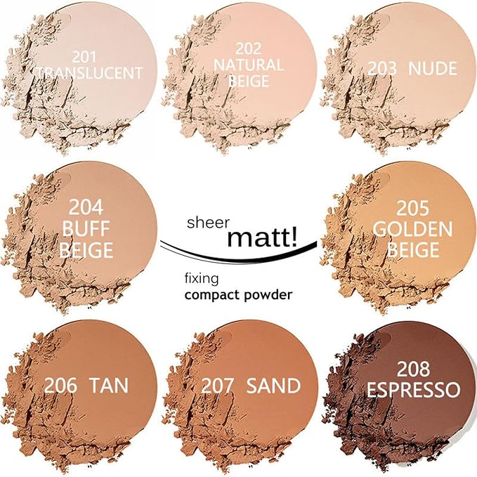 MAEPEOR Pressed Powder 8 Colors Oil Control Matte Natural Beig)