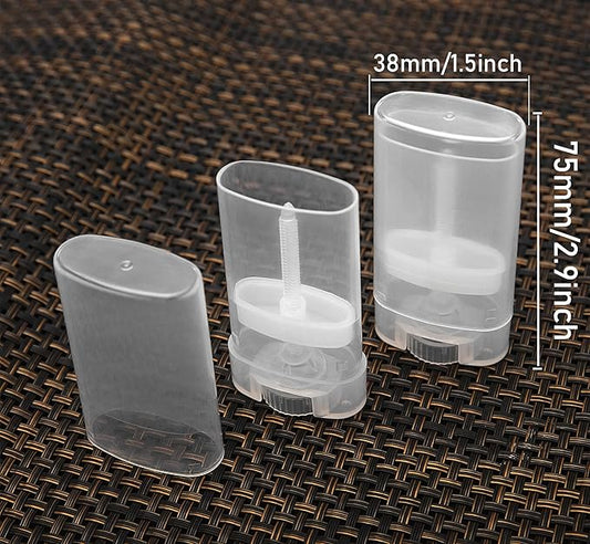 100PCS 15ML Transparent Empty Oval Deodorant