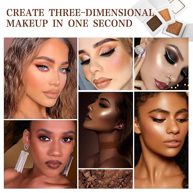 Matte Light Bronzer Palette,Perfect Finish Hd Powder,Professional Bronzering