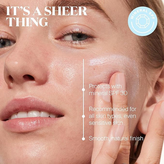 Supergoop! Mineral Sheerscreen SPF 30 PA+++, 0.5 fl oz - Pack of 2 - 100% Mineral, Broad Spectrum Face Sunscreen + Primer + Helps Filter Blue Light - Satin Finish - For All Skin Types
