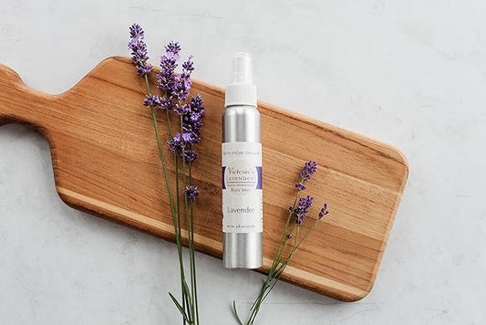 Victoria's Lavender Aromatherapy Body Mist Spray - After Sun Solar Recovery Spray with Aloe Vera plus Lavender Essential Oil - Hydrating, Moisturizing Aloe Vera Mist, Made in the USA, 4 oz (120 ml)