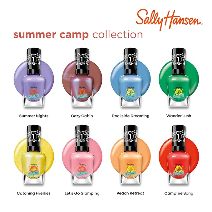 Sally Hansen Miracle Gel™, Summer Camp Cozy Cabin, Long Lasting, Gel-Like Formula, No UV Lamp Needed, Purple Nail Polish