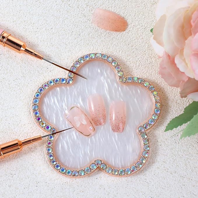 Resin Nail Art Palette Gold Edge Nail Holder