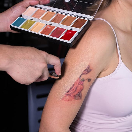 12-Color Flesh Tone Alcohol-Activated Palette, Tattoo Cover, Highly