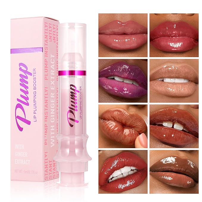 Lip Plumping Lip Gloss, High-Shine & Volumizing Lip Plumping Lip Glass Mirror Lip Glaze Lip Makeup, Long-lasting moisturizing Plump & Pout Lip Lip Gloss for Women (#06)