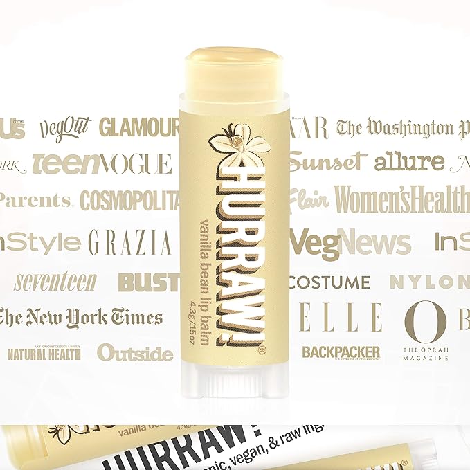 Hurraw! Vanilla Bean Lip Balm, 3 Palm