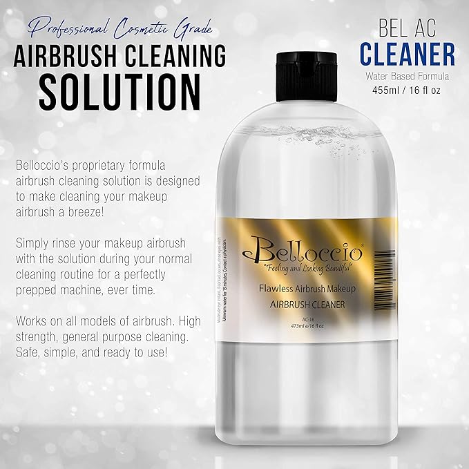 16 Ounce Bottle of Belloccio Makeup Airbrush Cleaner