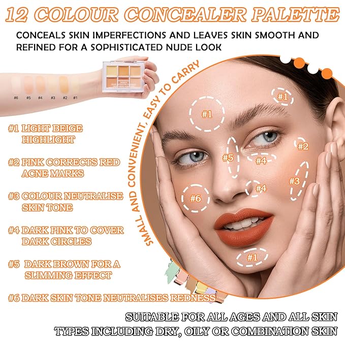 12 Colors Correcting Concealer Contour Makeup Palette, 6