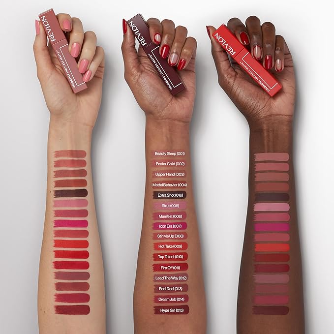 Revlon ColorStay Limitless Matte Liquid Lipstick, Vegan Formula, No-Budge, Longwear Lip Color, Long Lasting, Lightweight/Comfortable, Waterproof, 016 Extra Shot, 0.17 fl oz