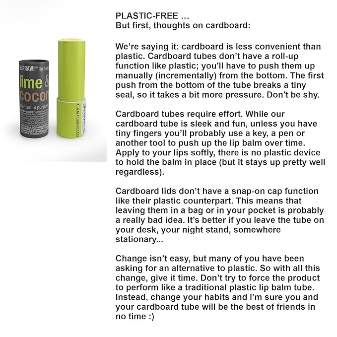 Hurraw! Lime & Coconut Lip Balm,