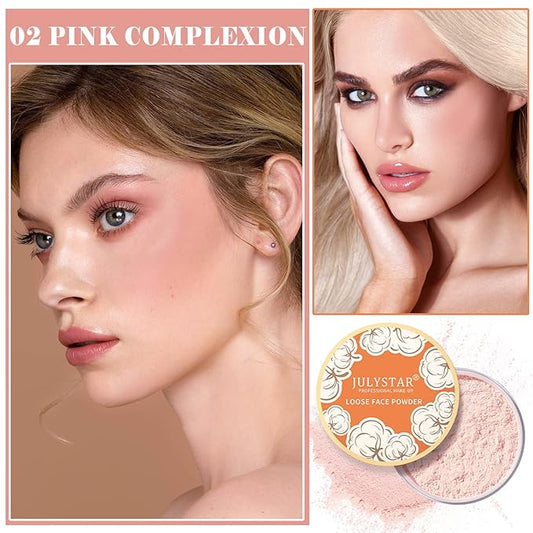 Pink Setting Powder Loose Face Powder Matte Soft