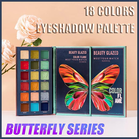 18 Colors Eyeshadow Palette, Butterfly Series Highly Pigmented