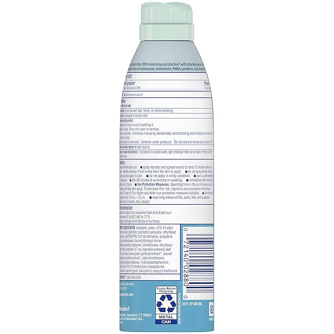 Coppertone Pure and Simple Zinc Oxide Mineral Sunscreen Spray SPF 50, Water Resistant, Broad Spectrum SPF 50 Sunscreen for Sensitive Skin, 5 Oz Spray