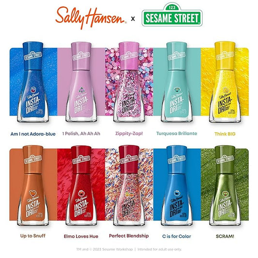 Sally Hansen Insta-Dri Sesame Street Nail Polish Collection - Think BIG & 1 Polish, Ah Ah Ah Duo - 0.31 fl oz.